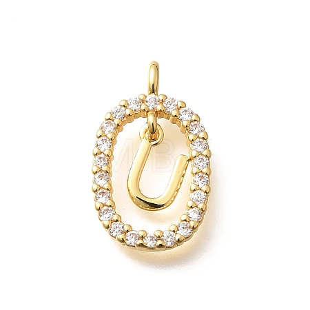 Brass Micro Pave Cubic Zirconia Pendants ZIRC-P123-01G-U01-1