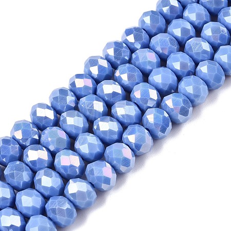 Electroplate Glass Beads Strands EGLA-A044-P8mm-B17-1