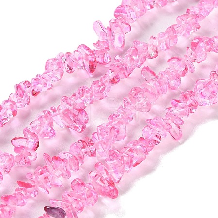 Spray Painted Transparent Glass Beads Strands GLAA-P060-01A-09-1