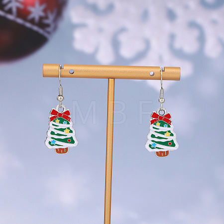 Christmas Theme Alloy Enamel Dangle Earrings FS-WGBB05F-13-1