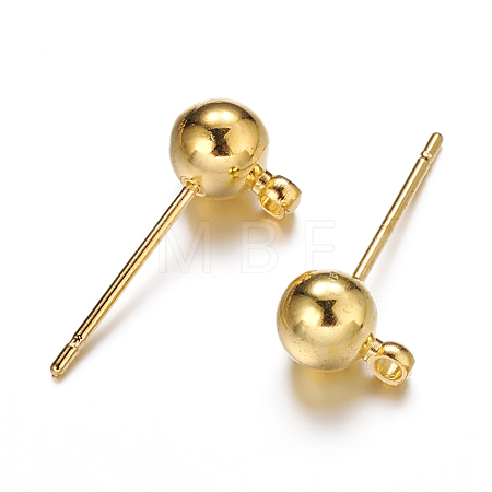 Brass Ball Post Ear Studs KK-C227-01G-1