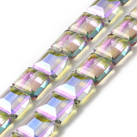 Transparent Electroplate Glass Beads Strands EGLA-E030-01K-01-1
