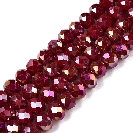 Electroplate Glass Beads Strands EGLA-A044-P8mm-B02-1