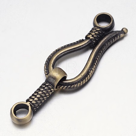Rack Plating Brass Hook and S-Hook Clasps KK-E739-11AB-NF-1