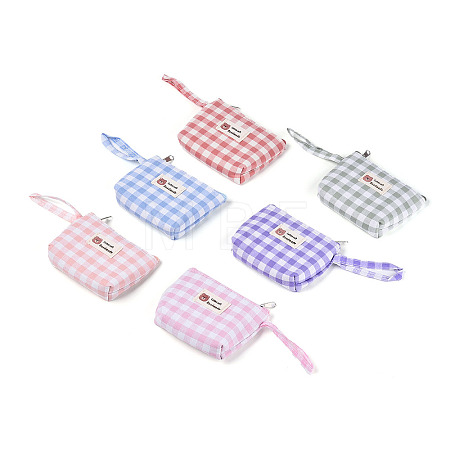 Plaid Pattern Cotton Cloth Clutch Bags AJEW-N003-20-1