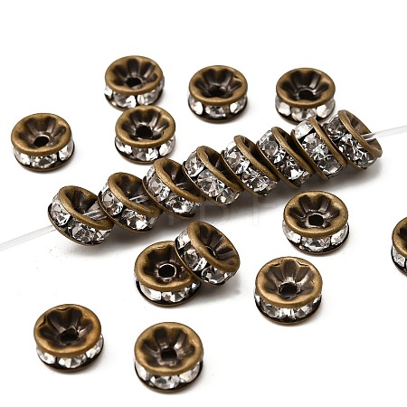 Brass Rhinestone Spacer Beads RB-A014-Z8mm-01AB-NF-1