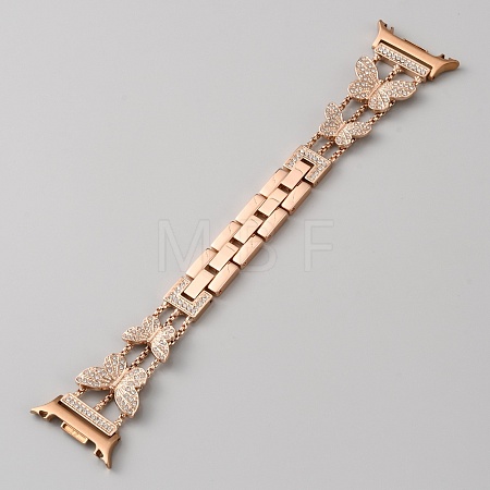 Alloy Rhinestone Butterfly Watch Band FIND-SZC0022-016A-1