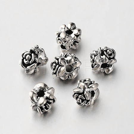 Tibetan Style Alloy Flower Beads X-TIBEB-O004-54-1