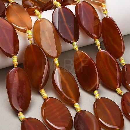 Natural Banded Agate Beads Strands G-F825-H01-03A-1