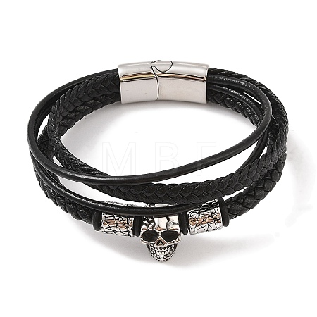 Braided Microfiber Leather Multi-strand Bracelets BJEW-B096-08C-1
