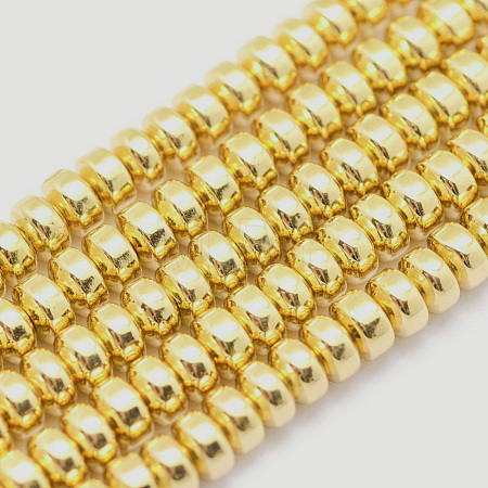 Electroplate Non-magnetic Synthetic Hematite Beads Strands X-G-L485-04A-G-1