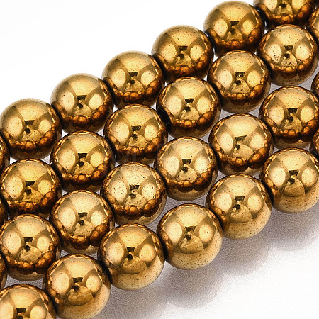 Non-Magnetic Synthetic Hematite Beads Strands X-G-S096-8mm-2-1