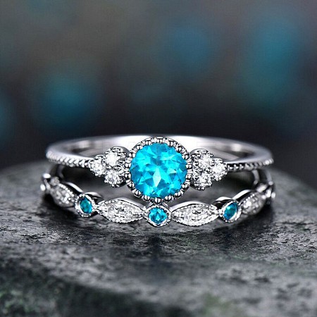 Alloy Micro Pave Cubic Zirconia Finger Rings for Women FS-WG2E042-23-1