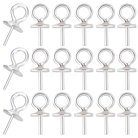 20Pcs 925 Sterling Silver Cup Pearl Peg Bails Pin Pendants STER-BBC0007-64S-01-1