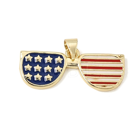Independence Day Brass Enamel Pendants KK-CBAA41C-16A-G-1