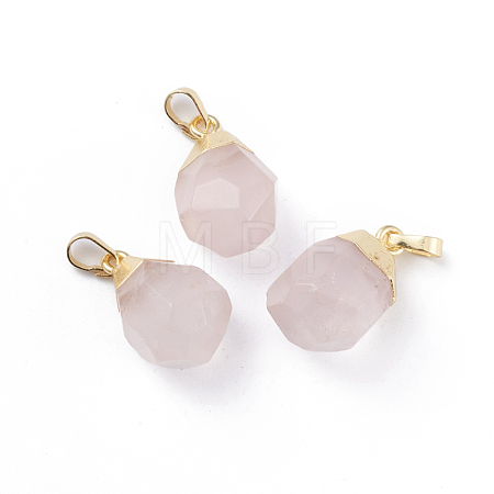 Natural Rose Quartz Pendants X-G-G845-07G-11-1