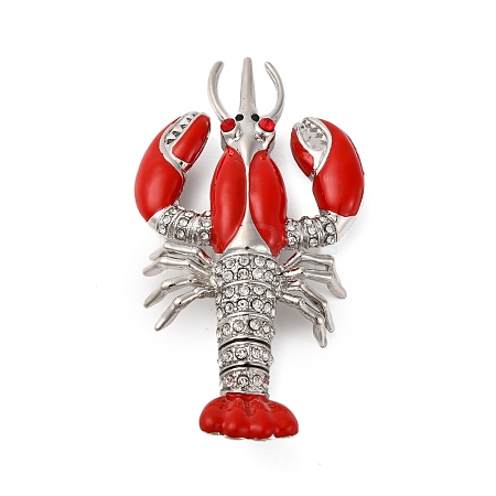 Zinc Alloy Crystal Rhinestone Enamel Brooch JEWB-U010-02P-03-1