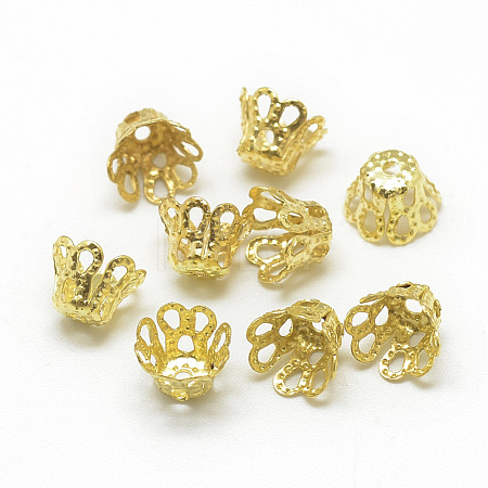 Plated Iron Bell Filigree Bead Caps X-IFIN-S696-45G-1