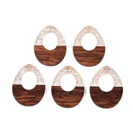 Epoxy Resin & Walnut Wood Pendants RESI-T057-12D-1