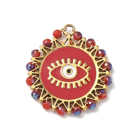 304 Stainless Steel Enamel Pendants STAS-P453-15G-04-1