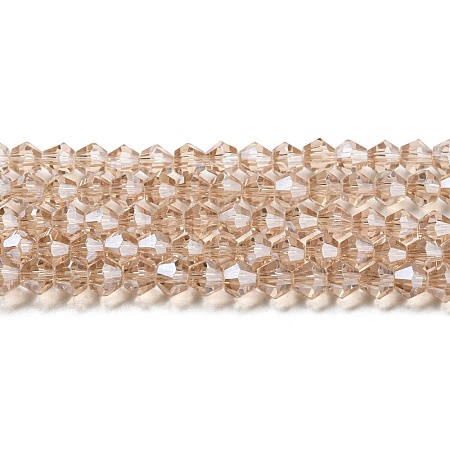 Transparent Electroplate Glass Beads Strands GLAA-F029-2mm-C12-1