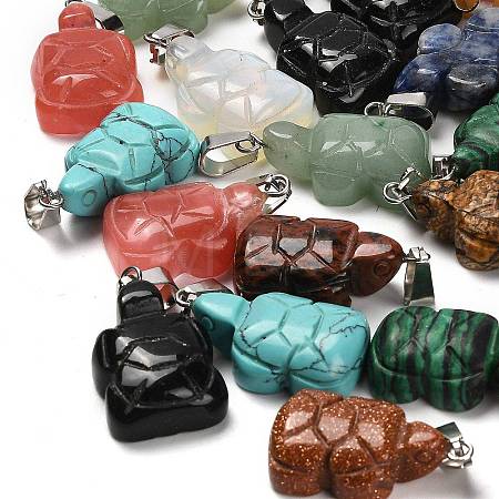 Natural & Synthetic Mixed Gemstone Pendants G-B127-06P-1