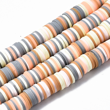 Handmade Polymer Clay Beads Strands X-CLAY-R089-8mm-108-1