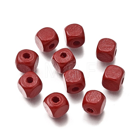 Spray Painted Wooden Beads WOOD-P021-01B-12-1