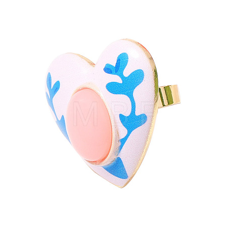 Adjustable Alloy Enamel & Resin Cuff Finger Rings WG30AE2-01-1