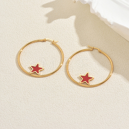 Stainless Steel Hoop Earrings CL1326-1-1