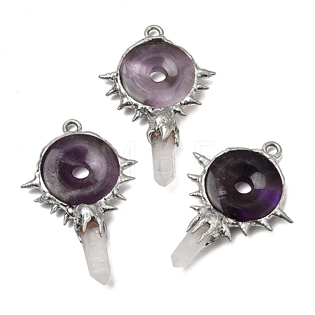 Natural Amethyst Big Pendants G-G466-02P-08-1