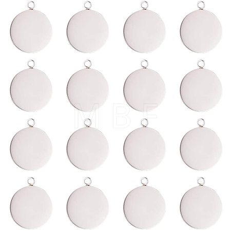 304 Stainless Steel Pendant Cabochon Settings STAS-NB0001-03P-1