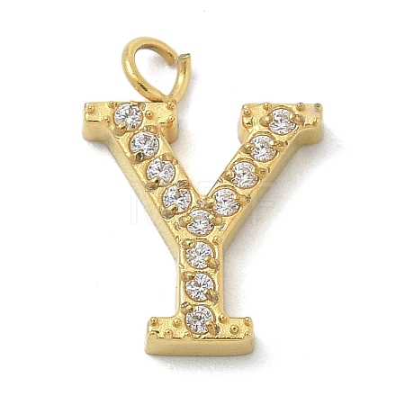 Ion Plating(IP) 304 Stainless Steel Micro Pave Cubic Zirconia Pendants STAS-Z107-03G-24-1