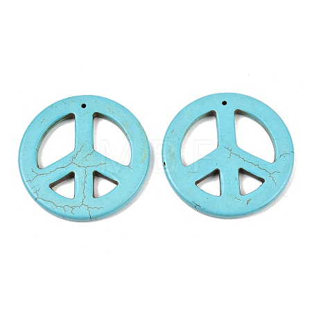 Synthetic Howlite Big Pendants X-TURQ-GP204-1-1