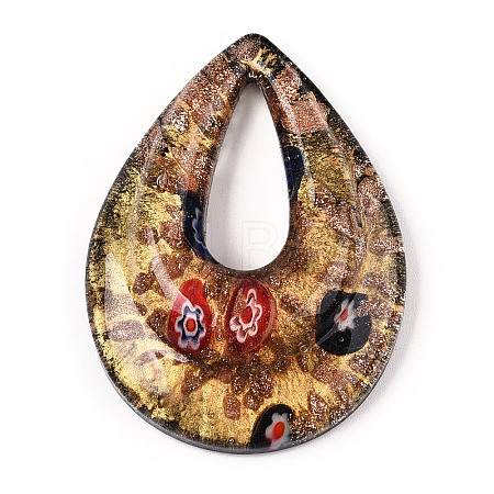 Handmade Gold Sand Lampwork Big Pendants LAMP-S189-14B-1