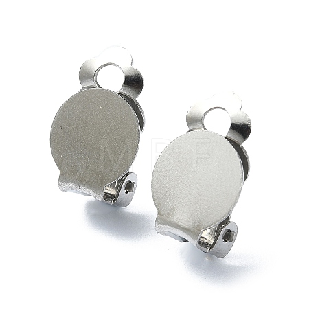 Tarnish Resistant 304 Stainless Steel Clip-on Earring Findings STAS-Q318-06P-1