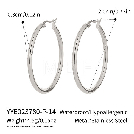 Stainless Steel Hoop Earrings CL5372-2-1