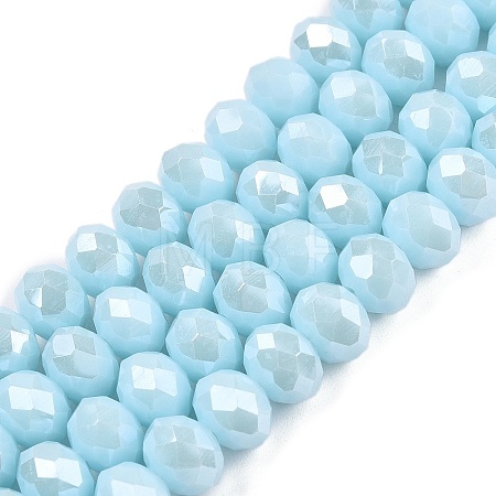 Electroplate Glass Beads Strands EGLA-A044-P8mm-A06-1