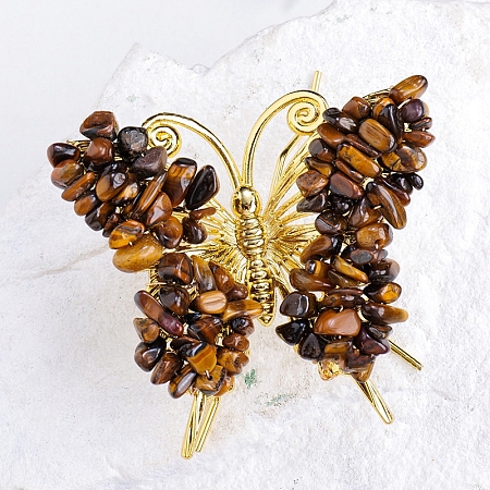 Raw Natural Tiger Eye Chip Mineral Specimen Display Decorations PW-WG29201-19-1