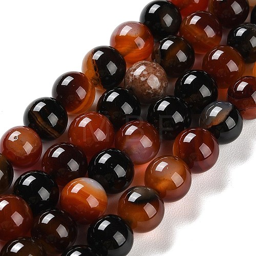 Natural Striped Agate/Banded Agate Beads Strands G-Z060-A01-C13-1