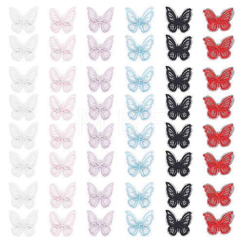 48Pcs 6 Colors Lace Butterfly Alligator Hair Clips PHAR-CP0001-15-1