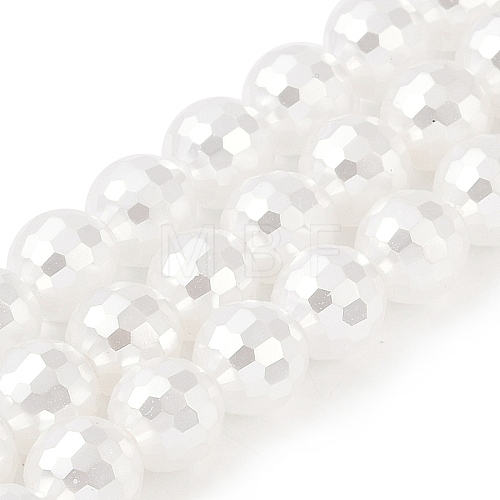 Electroplated Shell Pearl Beads Strands BSHE-C007-A01-02-1