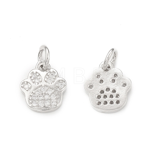 Rack Plating Brass Micro Pave Clear Cubic Zirconia Charms KK-C011-58P-1