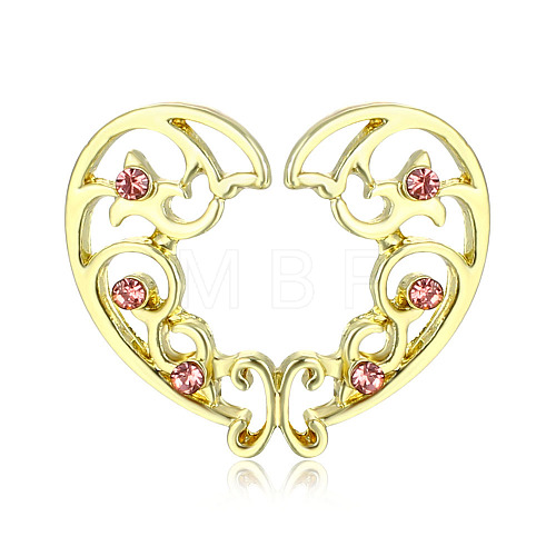 Alloy Rose Rhinestone Heart Clip On Nipple Rings WGEBDCA-02-1