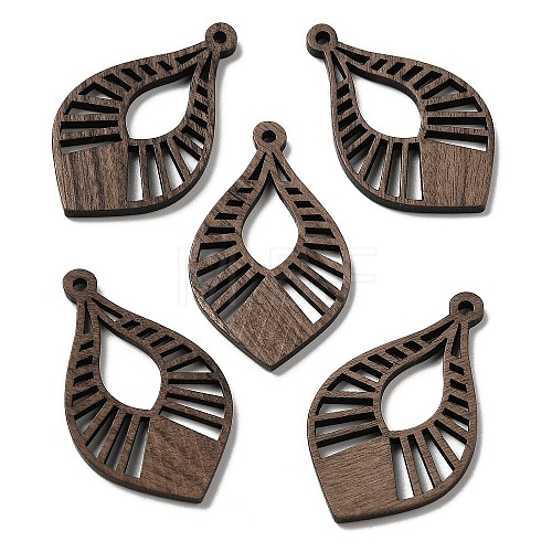 Walnut Wood Hollow Pendants WOOD-G018-07-1-1