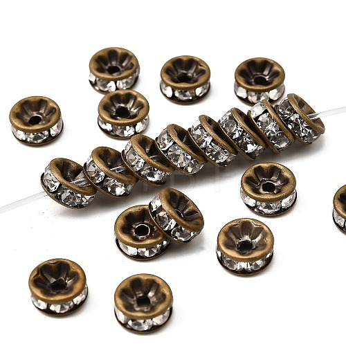 Brass Rhinestone Spacer Beads RB-A014-Z8mm-01AB-NF-1