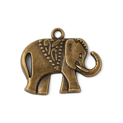 Elephant Tibetan Style Alloy Pendants TIBEP-R344-52AB-FF-1