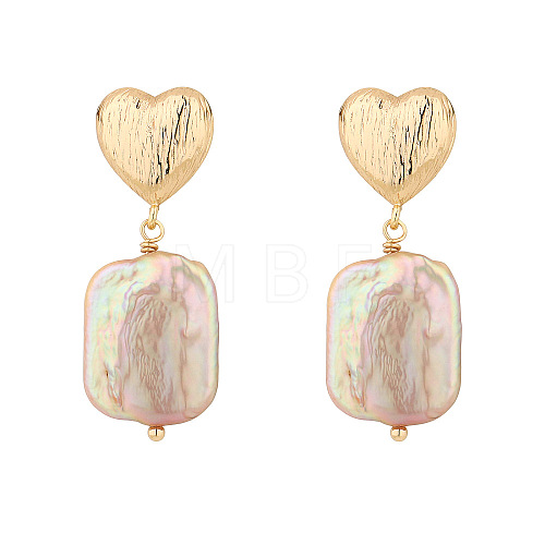 Heart Baroque Pearl Vintage Style Earrings GC6827-1-1