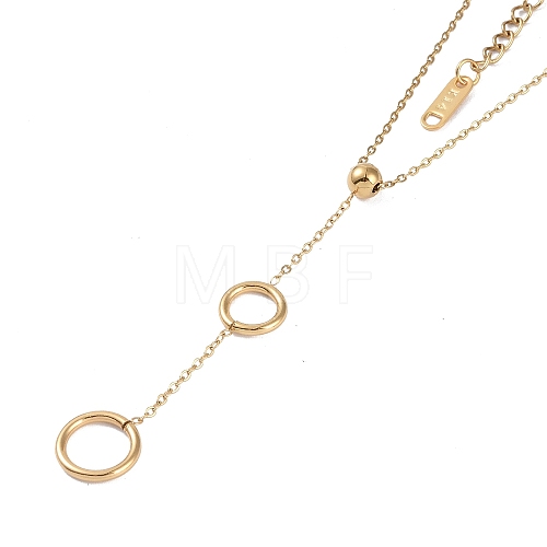 Ion Plating(IP) 304 Stainless Steel Cable Chain Necklaces NJEW-G081-03G-1