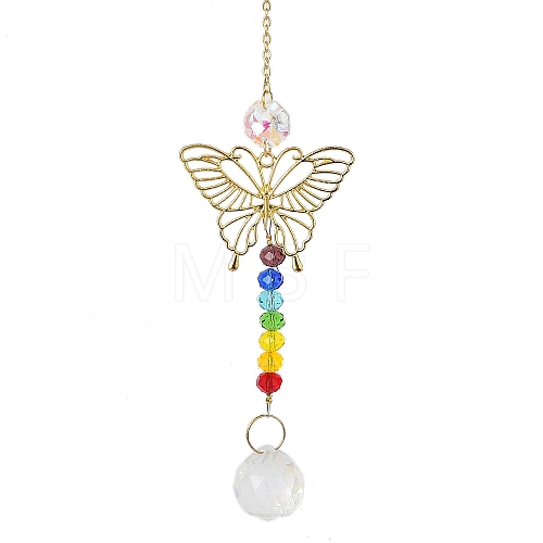 Alloy Hollow Butterfly Hanging Ornaments HJEW-Q012-03B-1